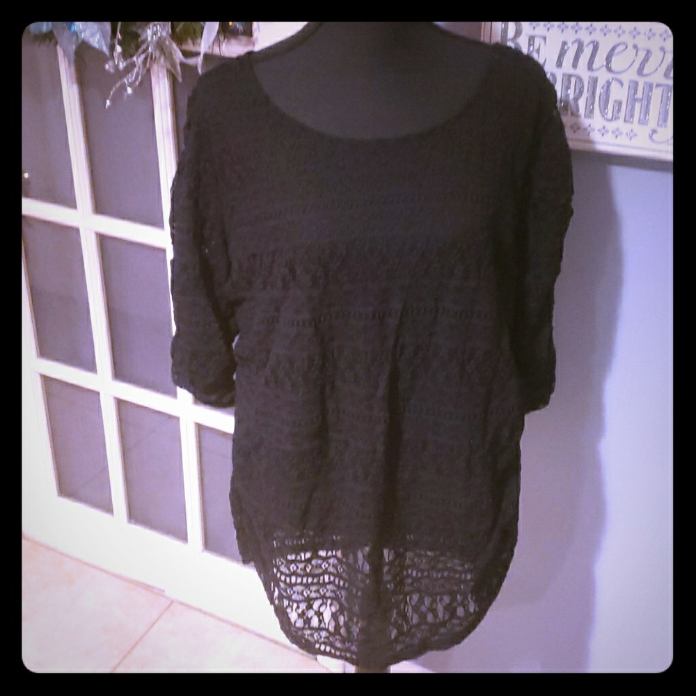 Lace top with 3/4 sleeve 3x